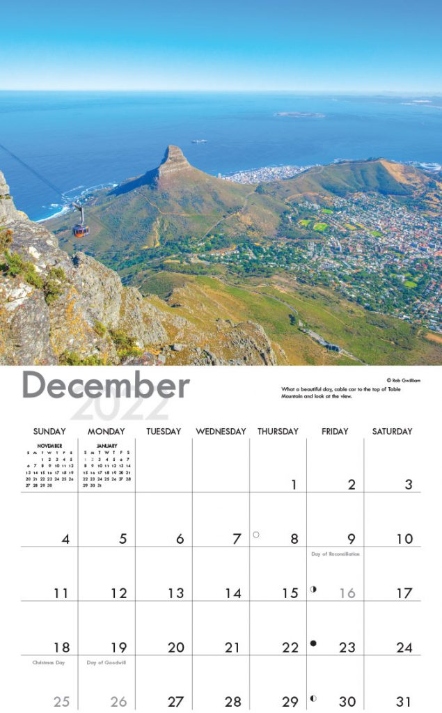 Cape Town A4 Wall Calendar 2022 Calendar Shop
