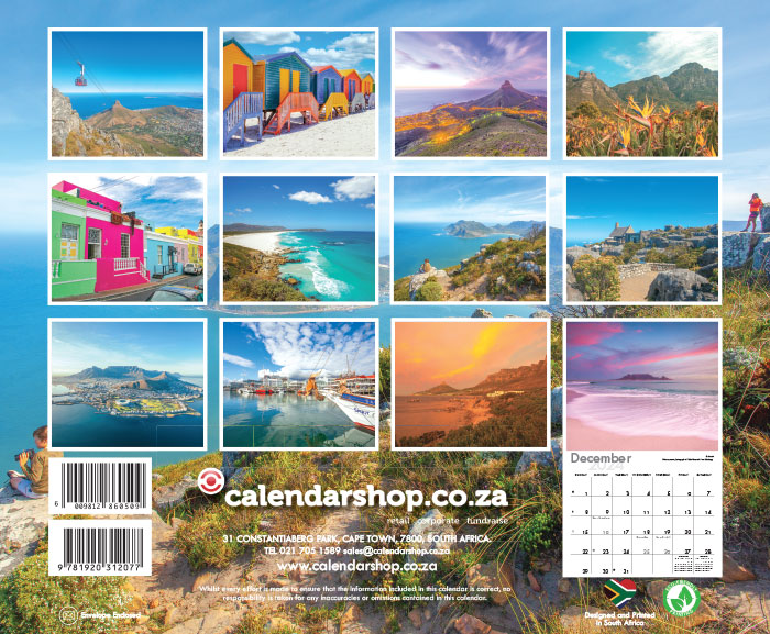 Cape Town A4 Wall Calendar 2024 Calendar Shop