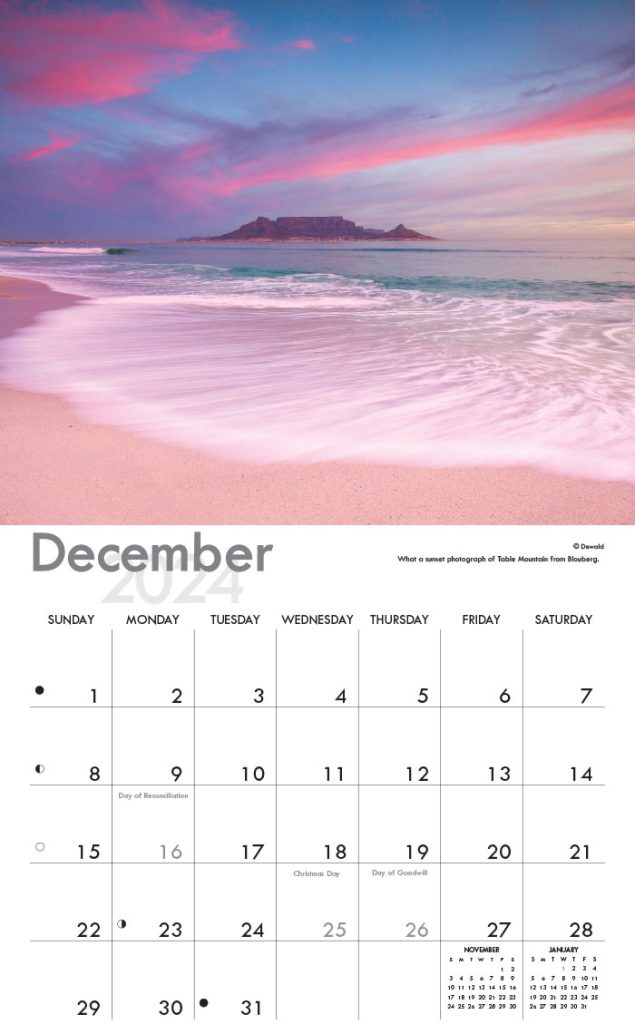 Cape Town A4 Wall Calendar 2024 Calendar Shop